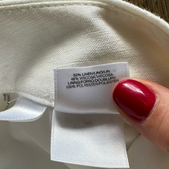 Nine West Linen Blend White Pants - Size 2 - Picture 8 of 8